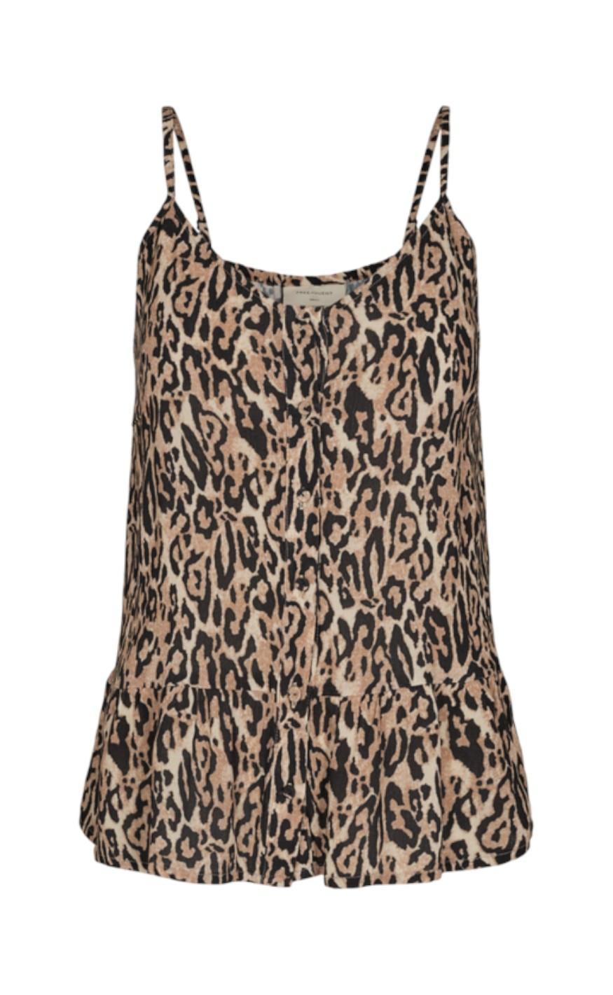 Freequent Top - Mille Leo - Beige Sand Mix