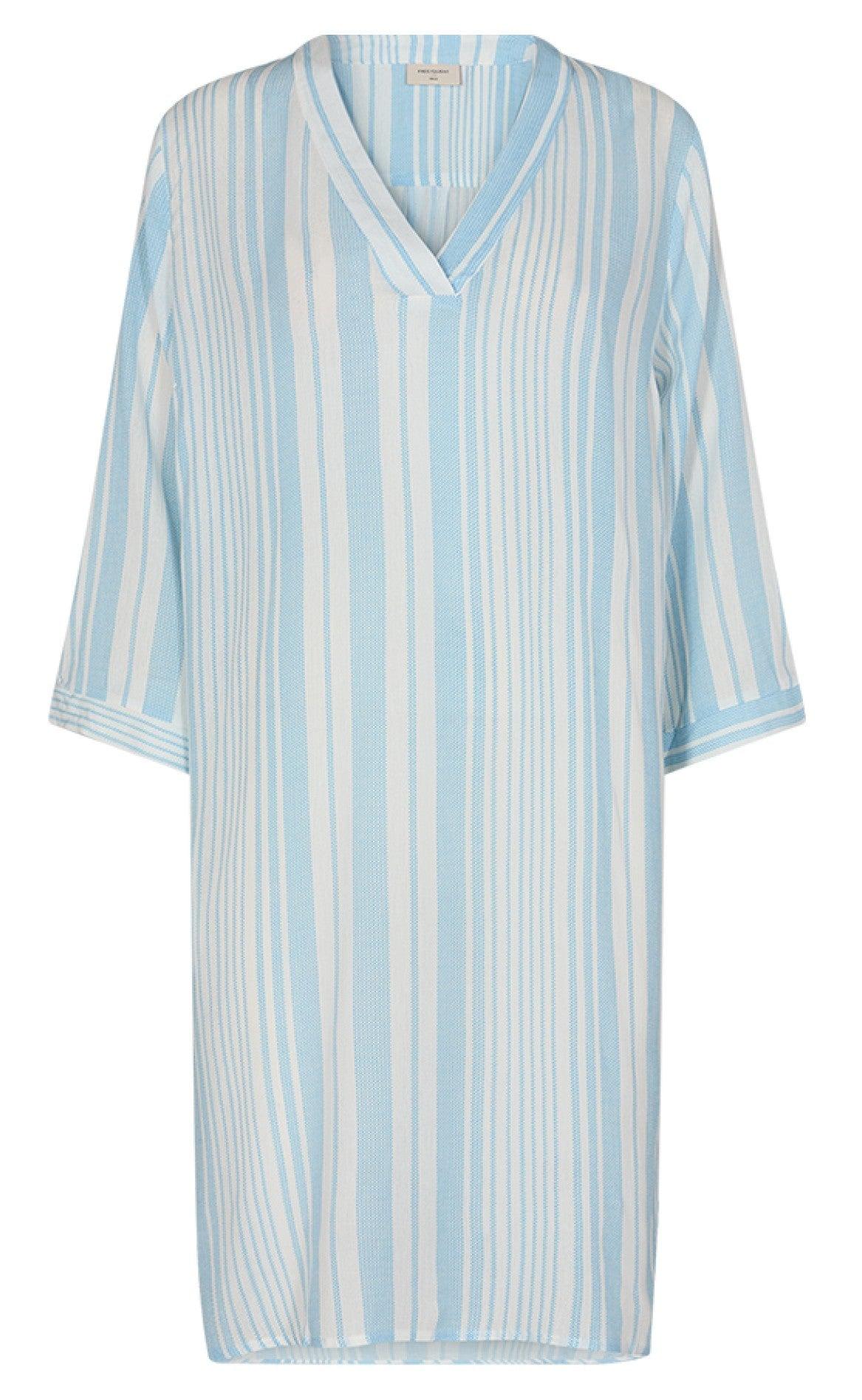 Freequent Tunika - Dea Flounce - Chambray Blue Mix