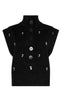 Freequent Vest - Bila - Black w. Lavender