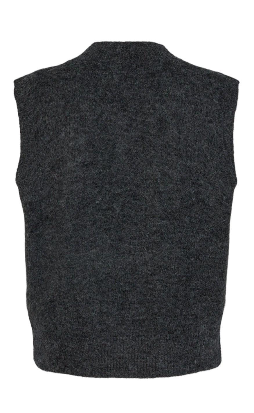 Freequent Vest - Merla Plain - Charcoal Melange