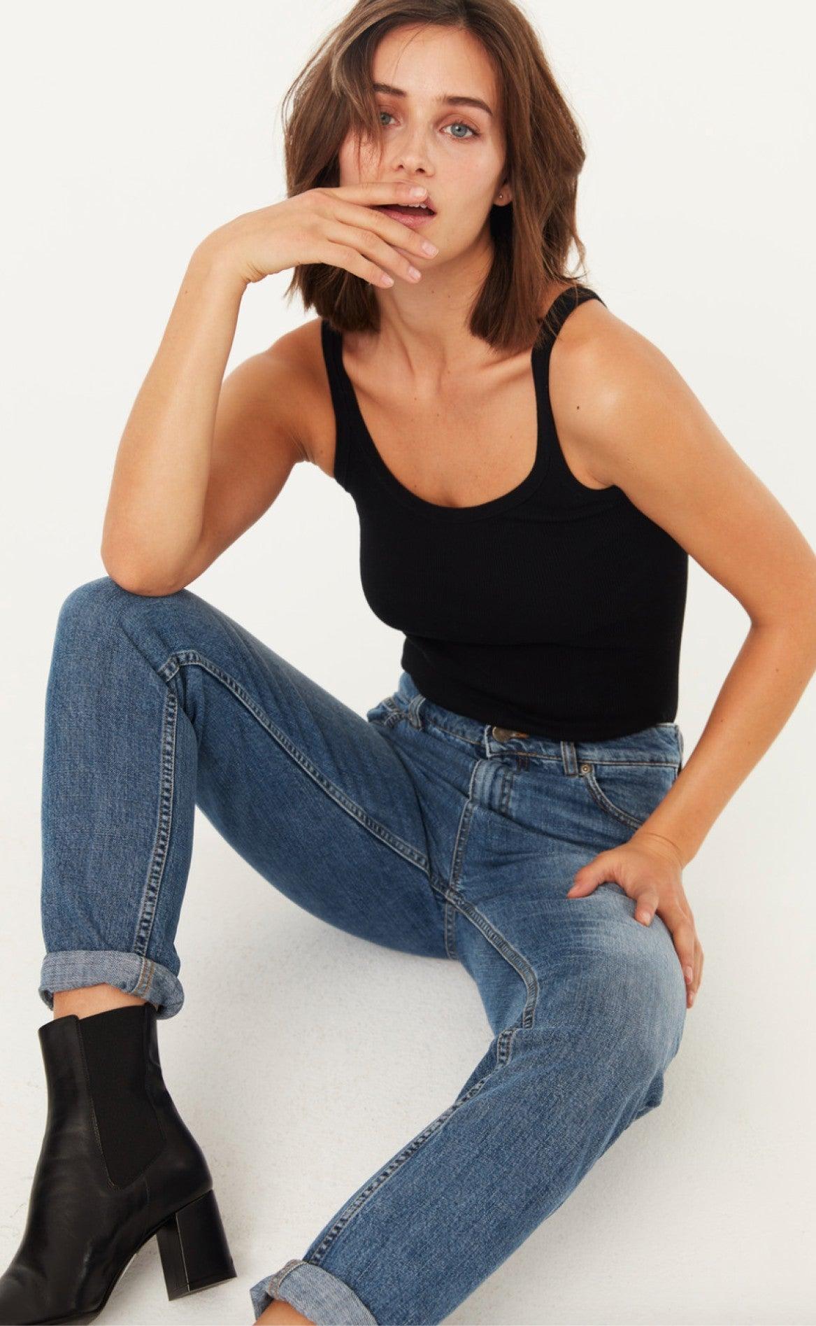 GLOBAL FUNK BURMA MOM JEANS VINTAGE BLUE