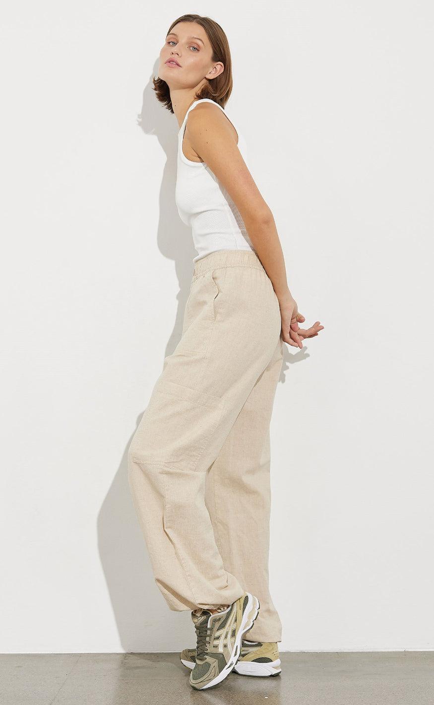 Global Funk Bukser - Lana Li-G - Natural Linen