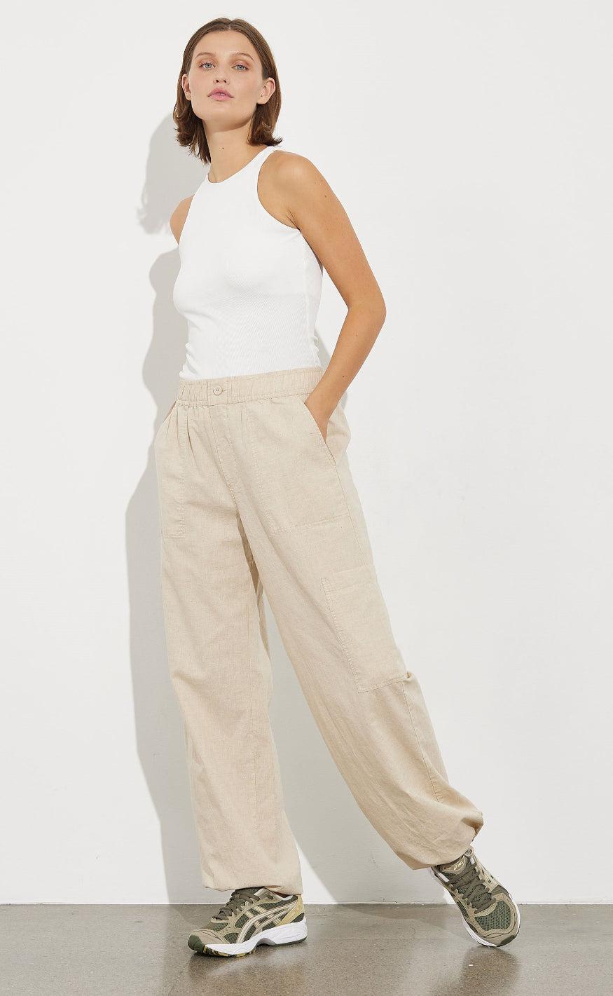 Global Funk Bukser - Lana Li-G - Natural Linen