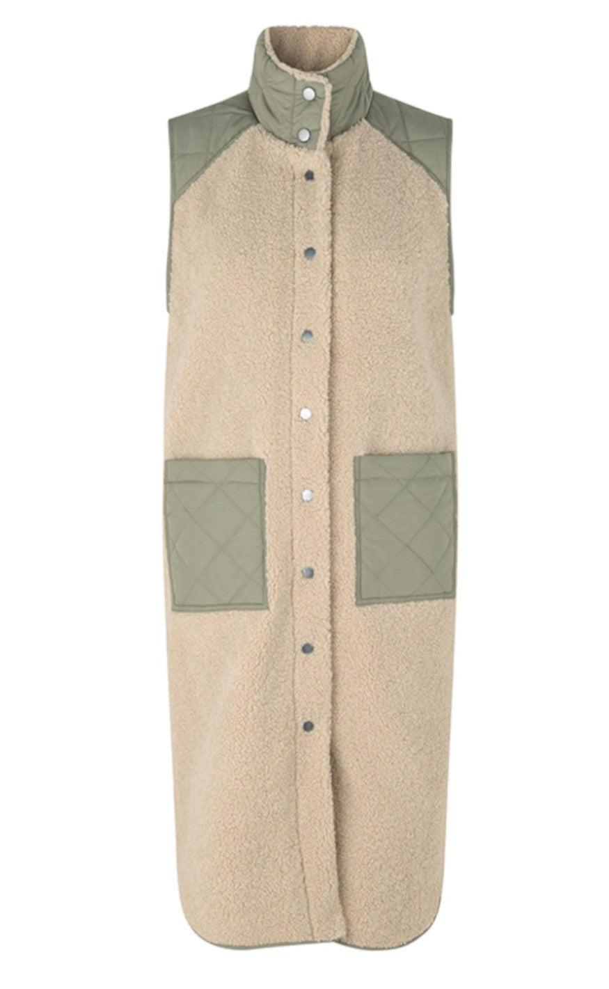 Global Funk Vest - Raima Teddy - Khaki Sugar Mix