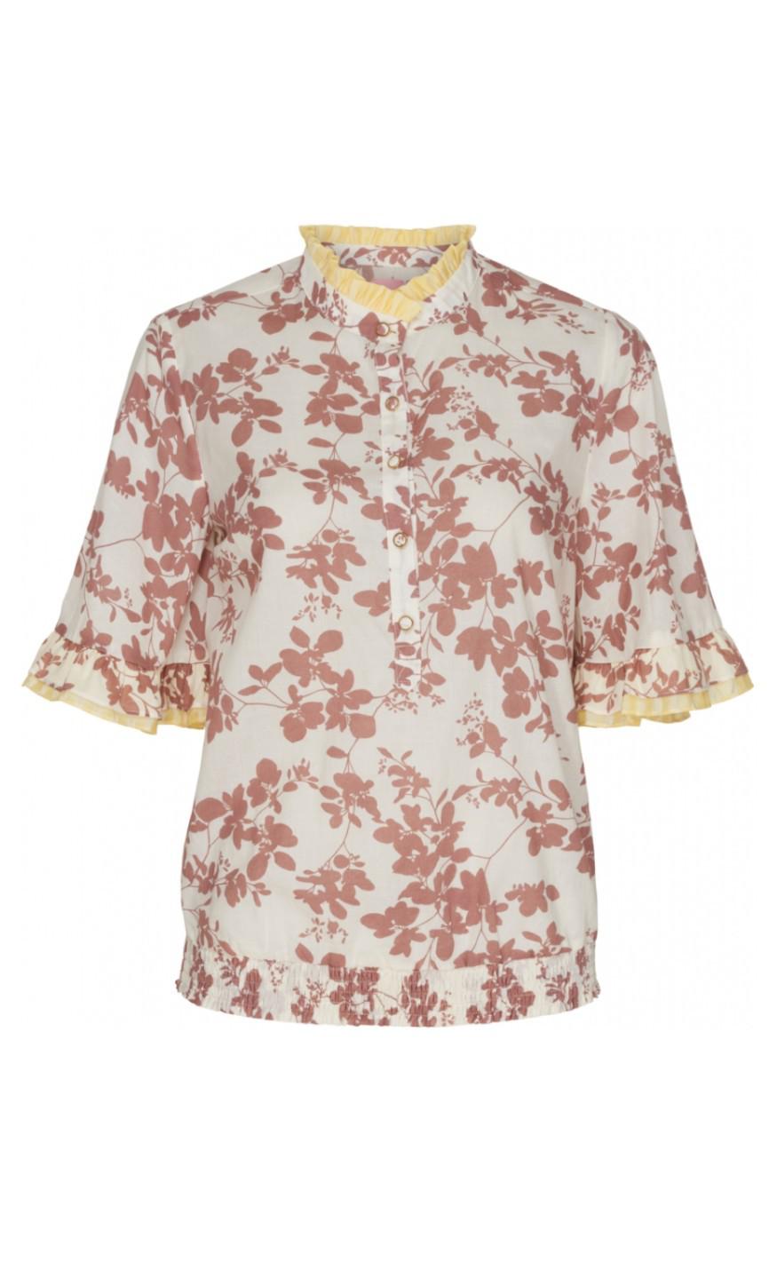Gossia Bluse - Soffie - Rosa print with yellow