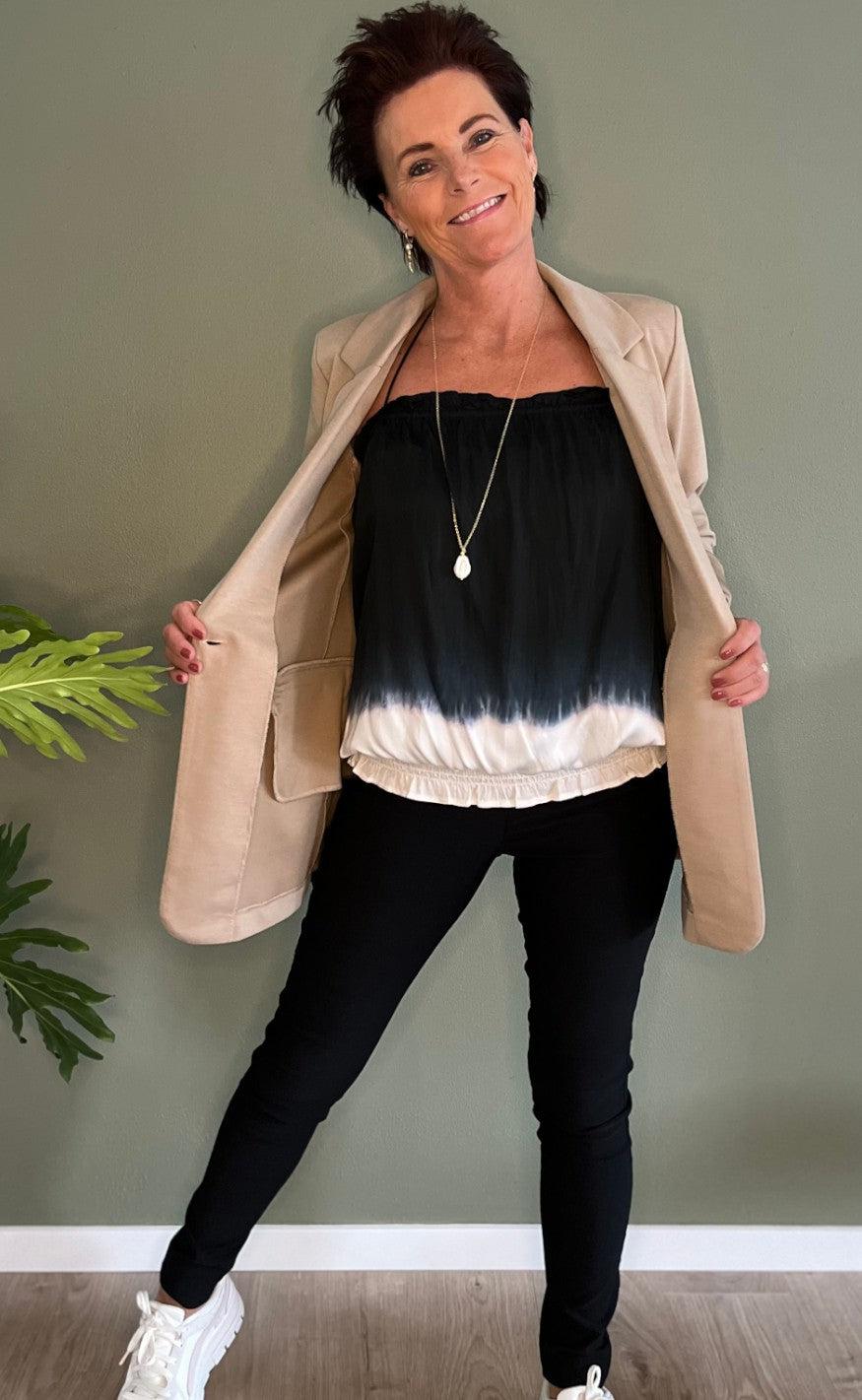 Gossia Top - Boa - Grey Dip Dye