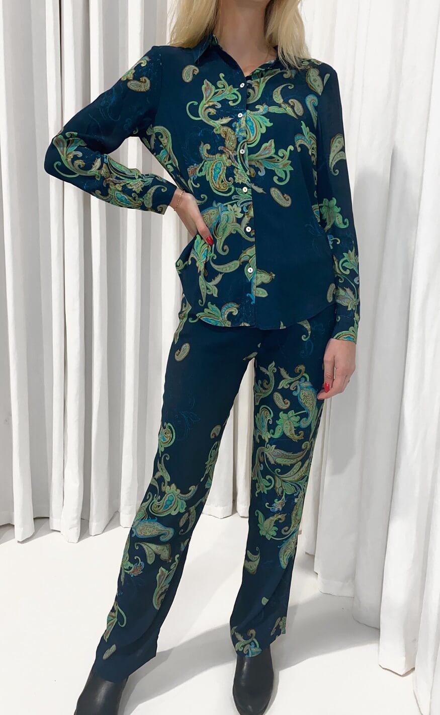 Gustav Bukser - Wide Leg Printed - Midnight