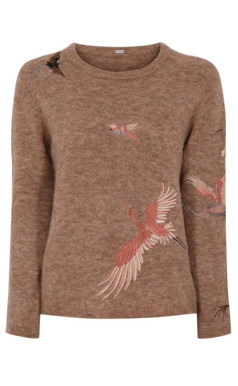 Gustav Knit - Austa Knit w. Embroidery - Tan