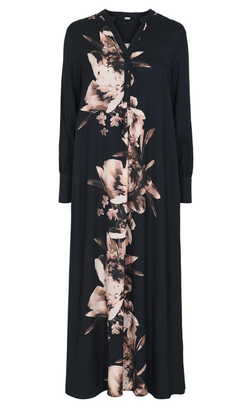 Gustav Skjortekjole - Anika Long - Black / Bark