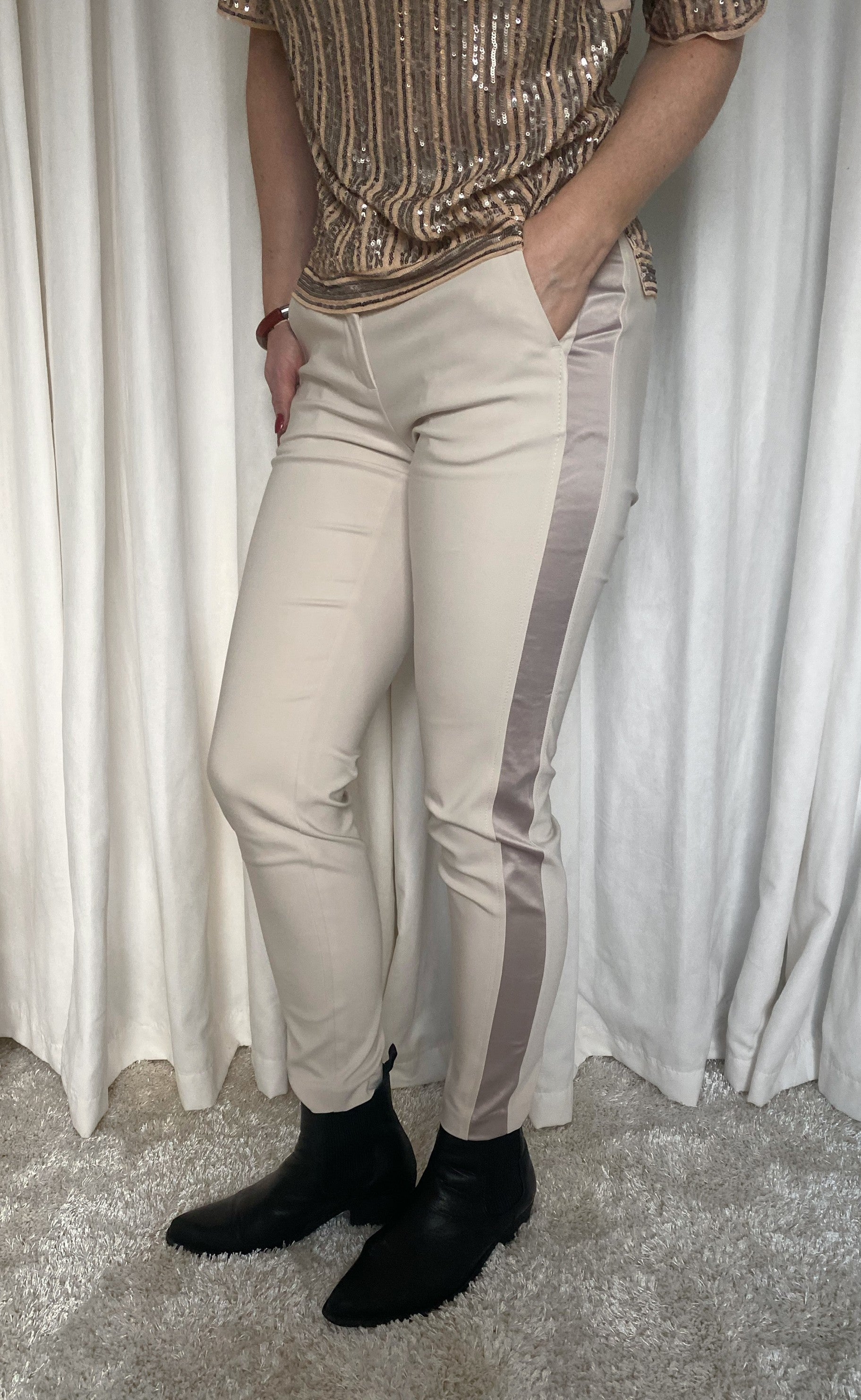 Gustav bukser - Elin slim fit - Pearl