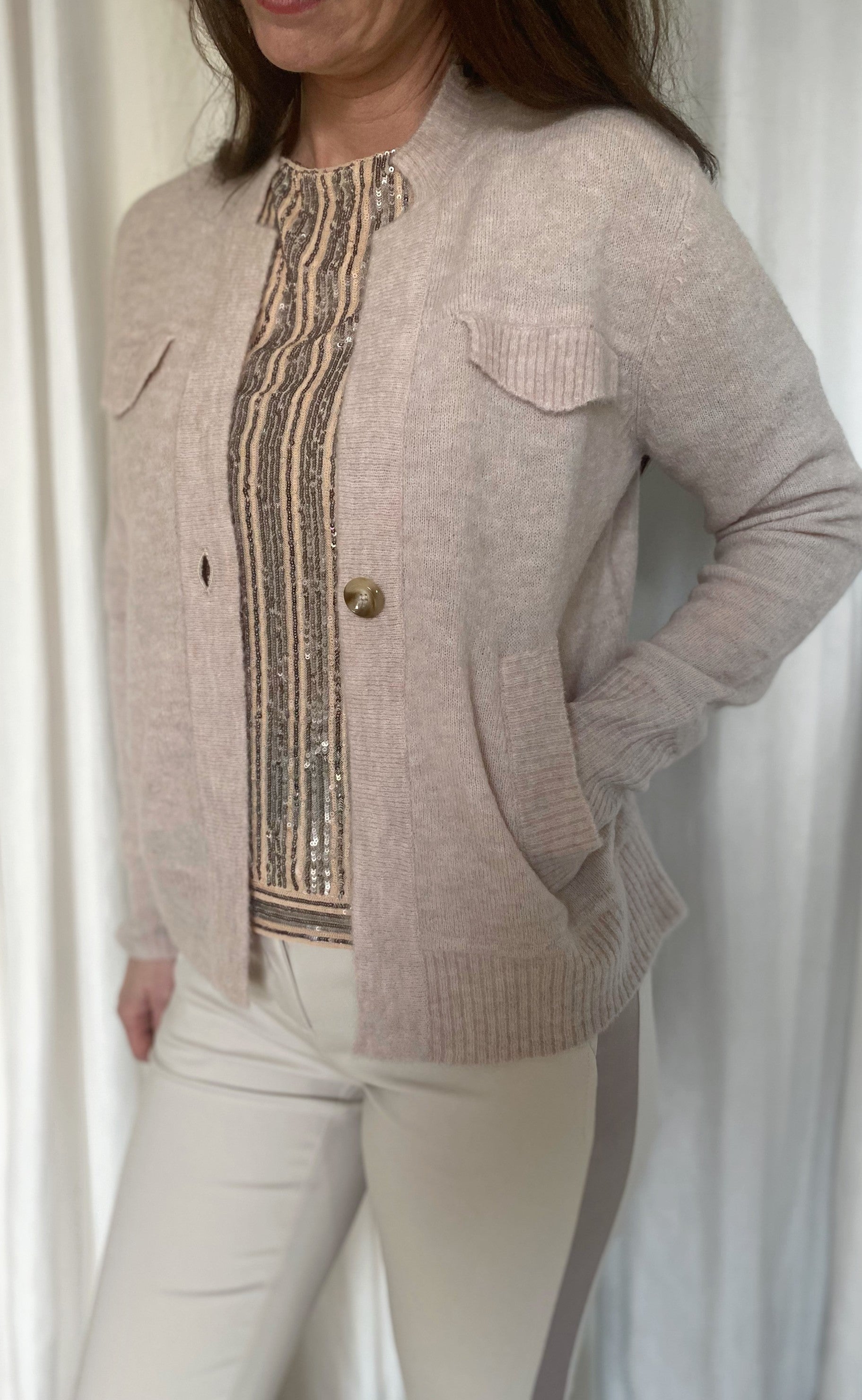 Gustav cardigan - Bera - Pearl