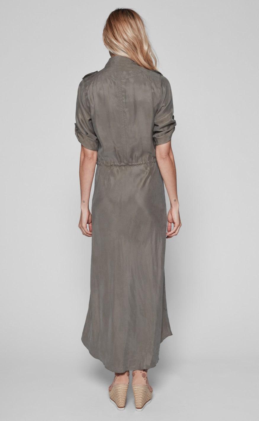 Gustav kjole - Britney Long Bias Cut - Dried Green