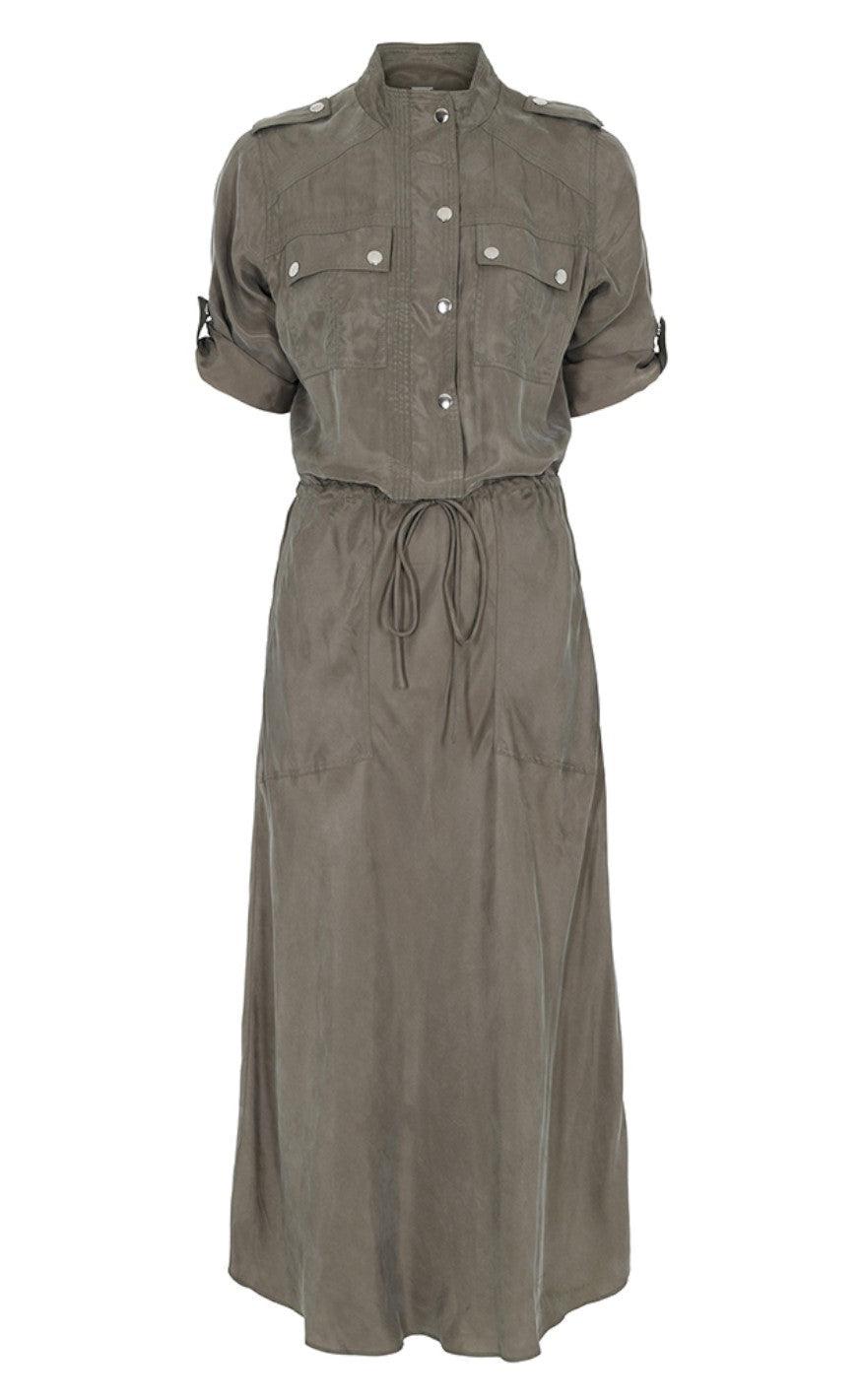 Gustav kjole - Britney Long Bias Cut - Dried Green