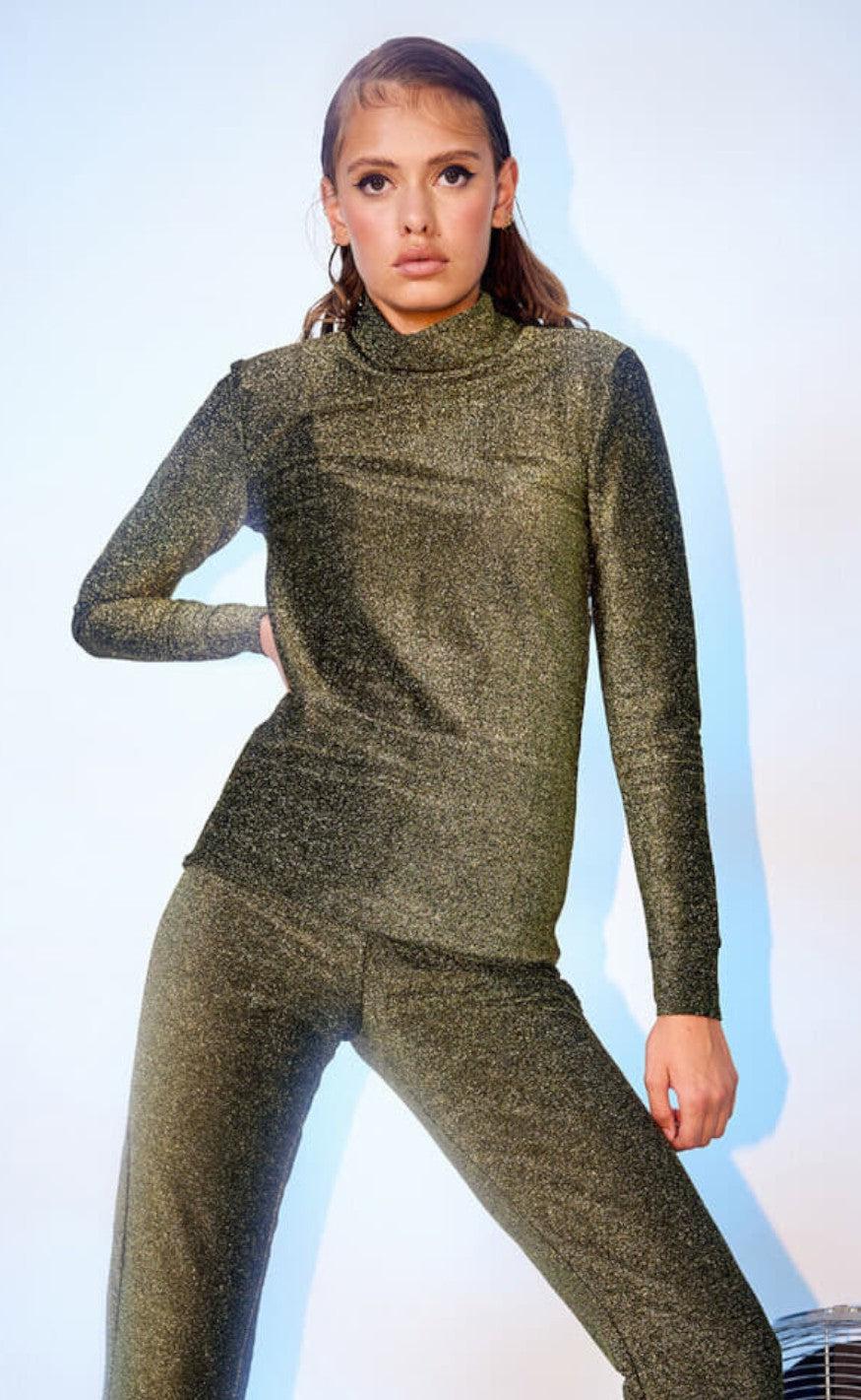 Hunkøn Bukser - Cattia - Gold Glitter