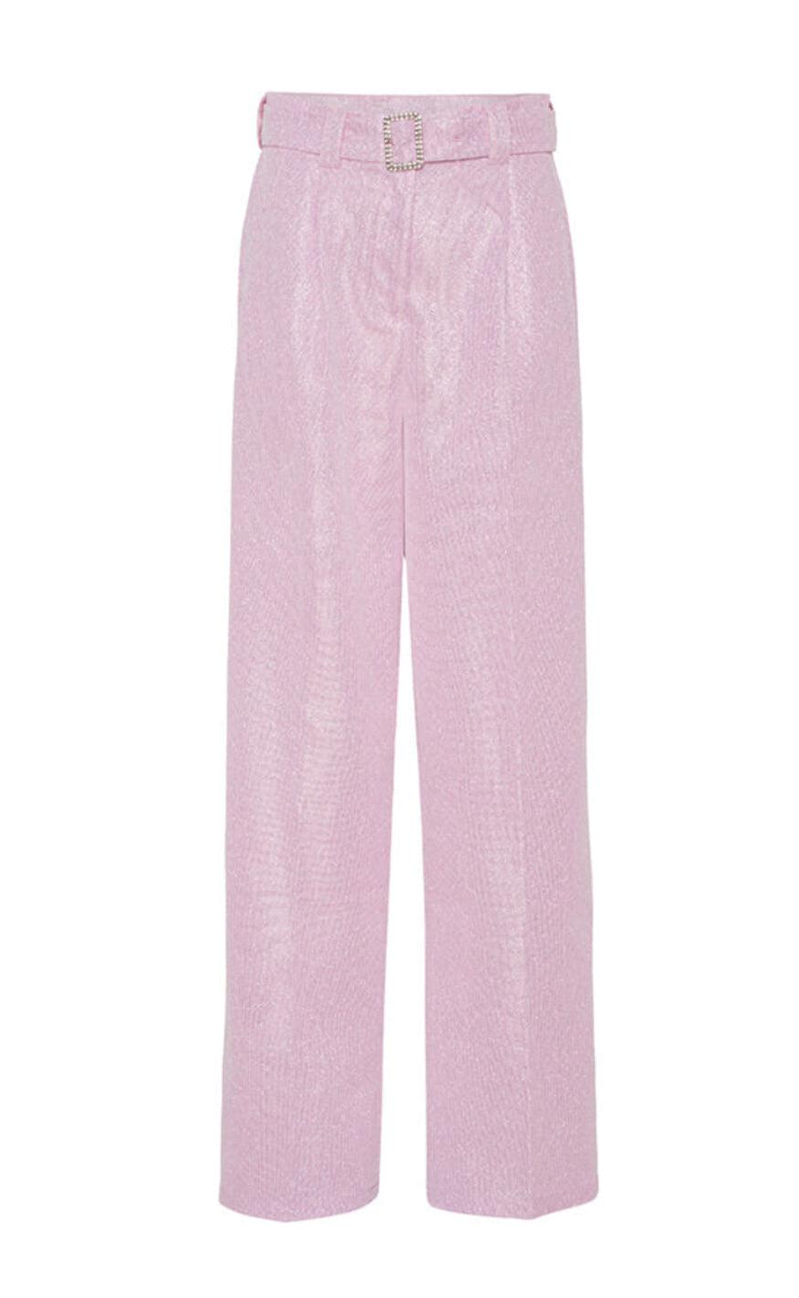 Hunkøn Bukser - Estelle - Pale Pink Glitter