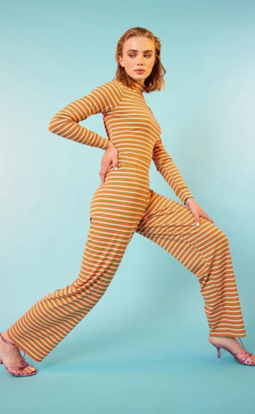 Hunkøn Bukser - Ginnie - Peach Striped
