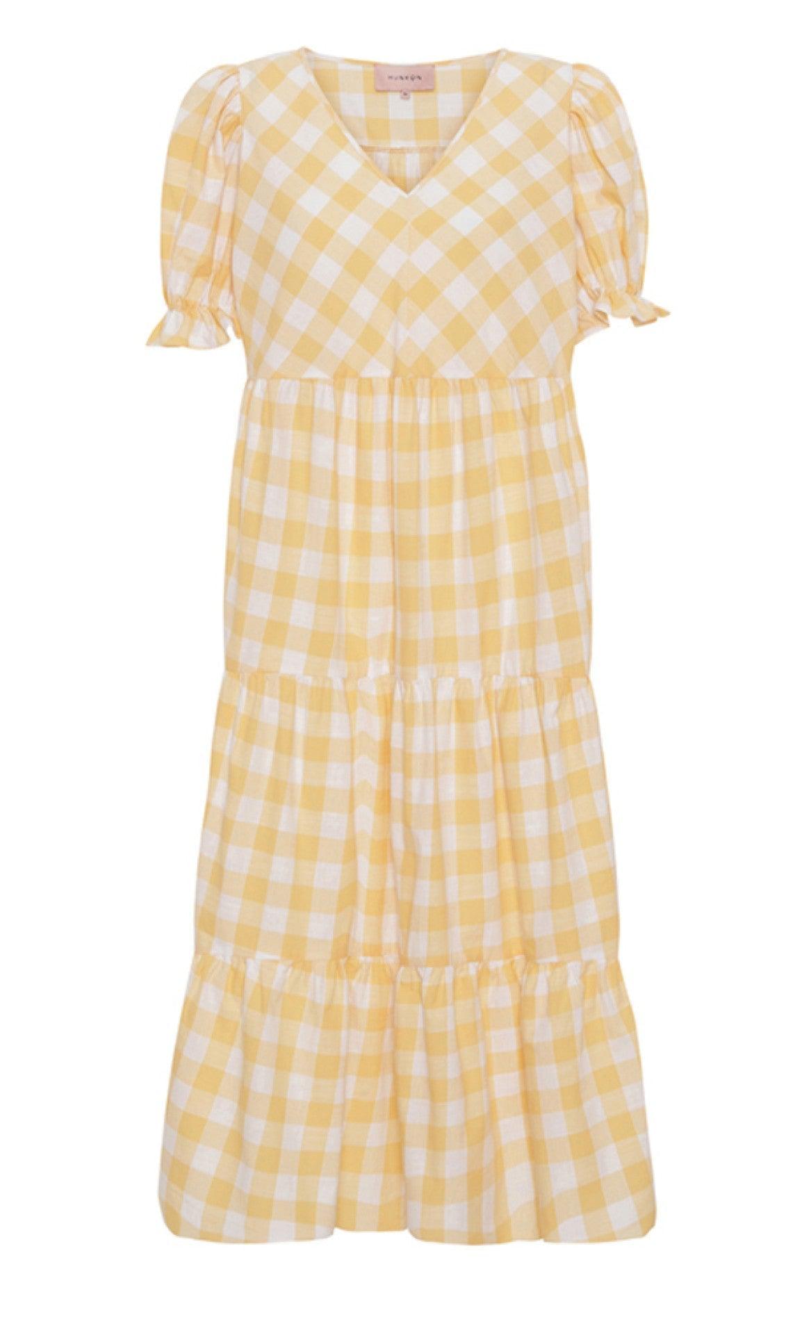 Hunkøn Kjole - Geira - Yellow Checked