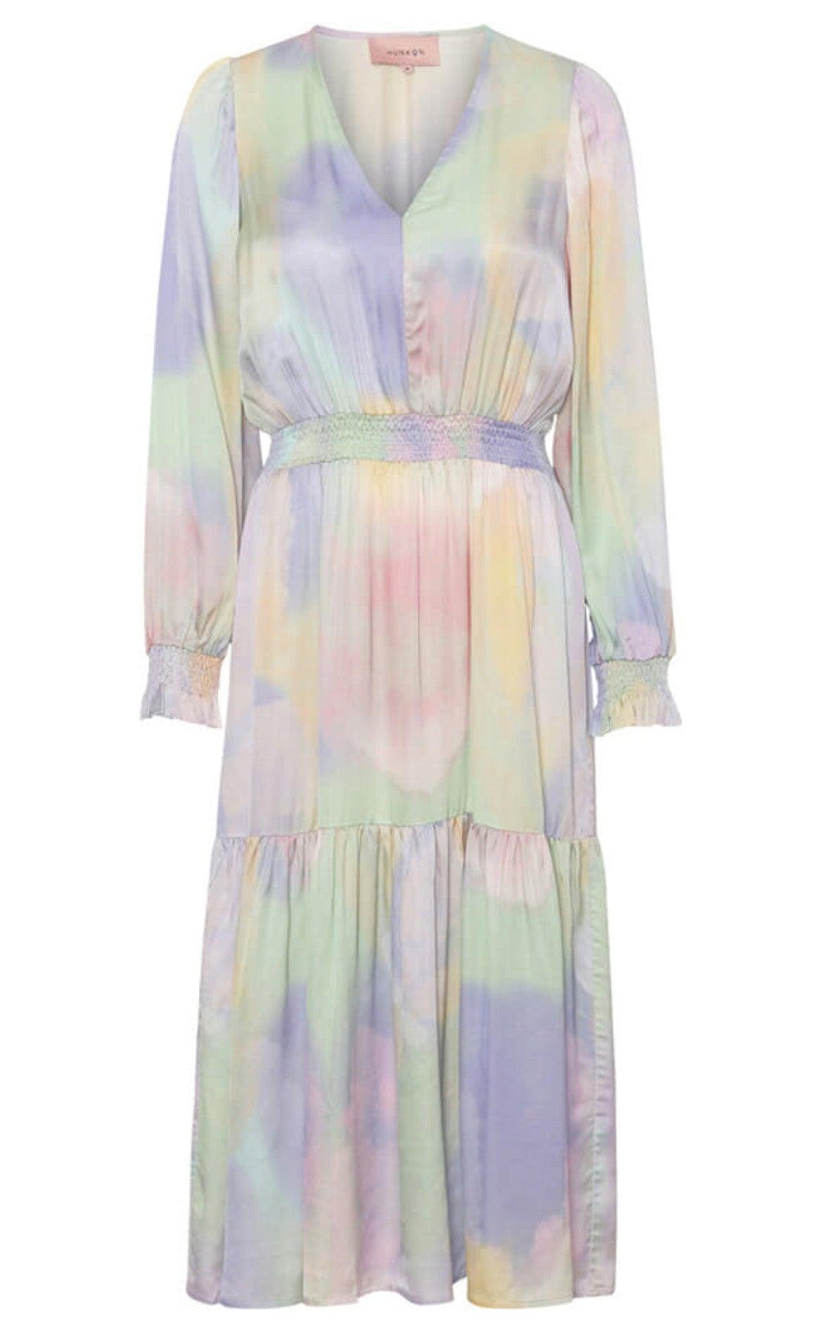 Hunkøn Kjole - Luna Long Dress - Fade Art Print