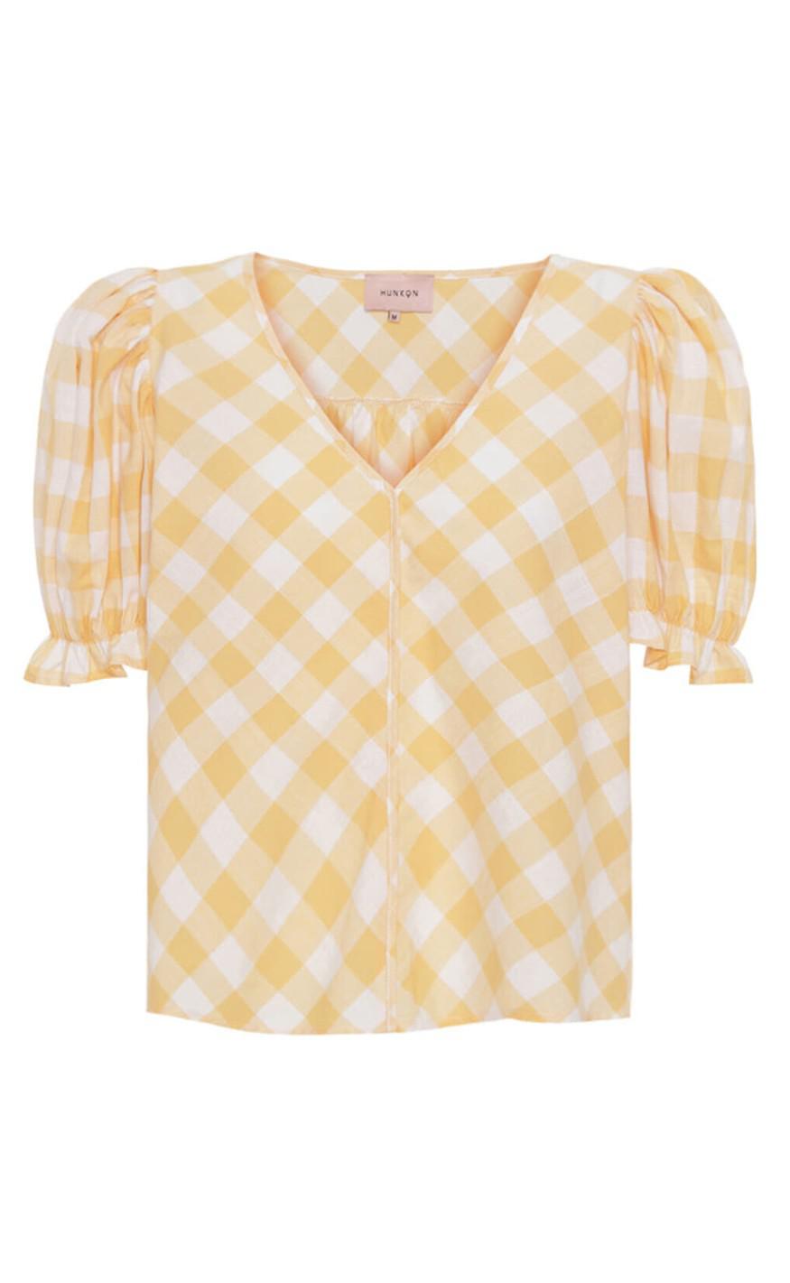 Hunkøn Top - Geira - Yellow Checked