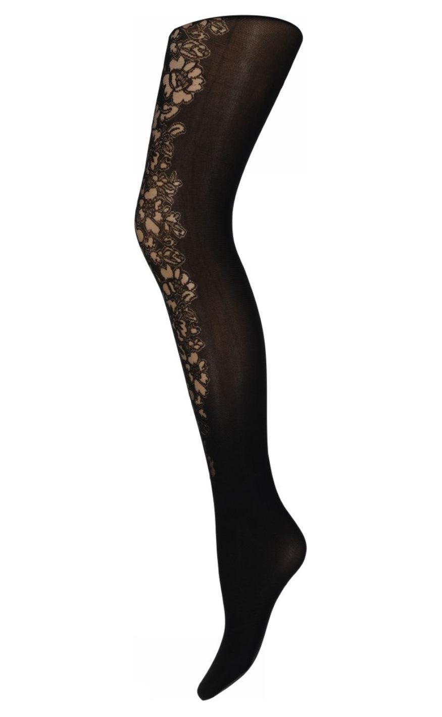 Hype The Detail Strømpebukser - Front Lace - Black