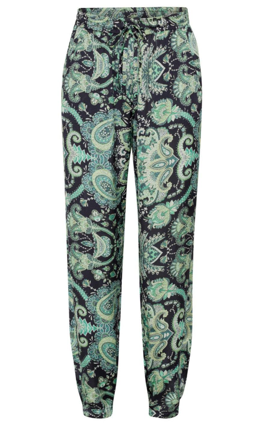 Karmamia Copenhagen Bukser - Cora - Emerald Paisley