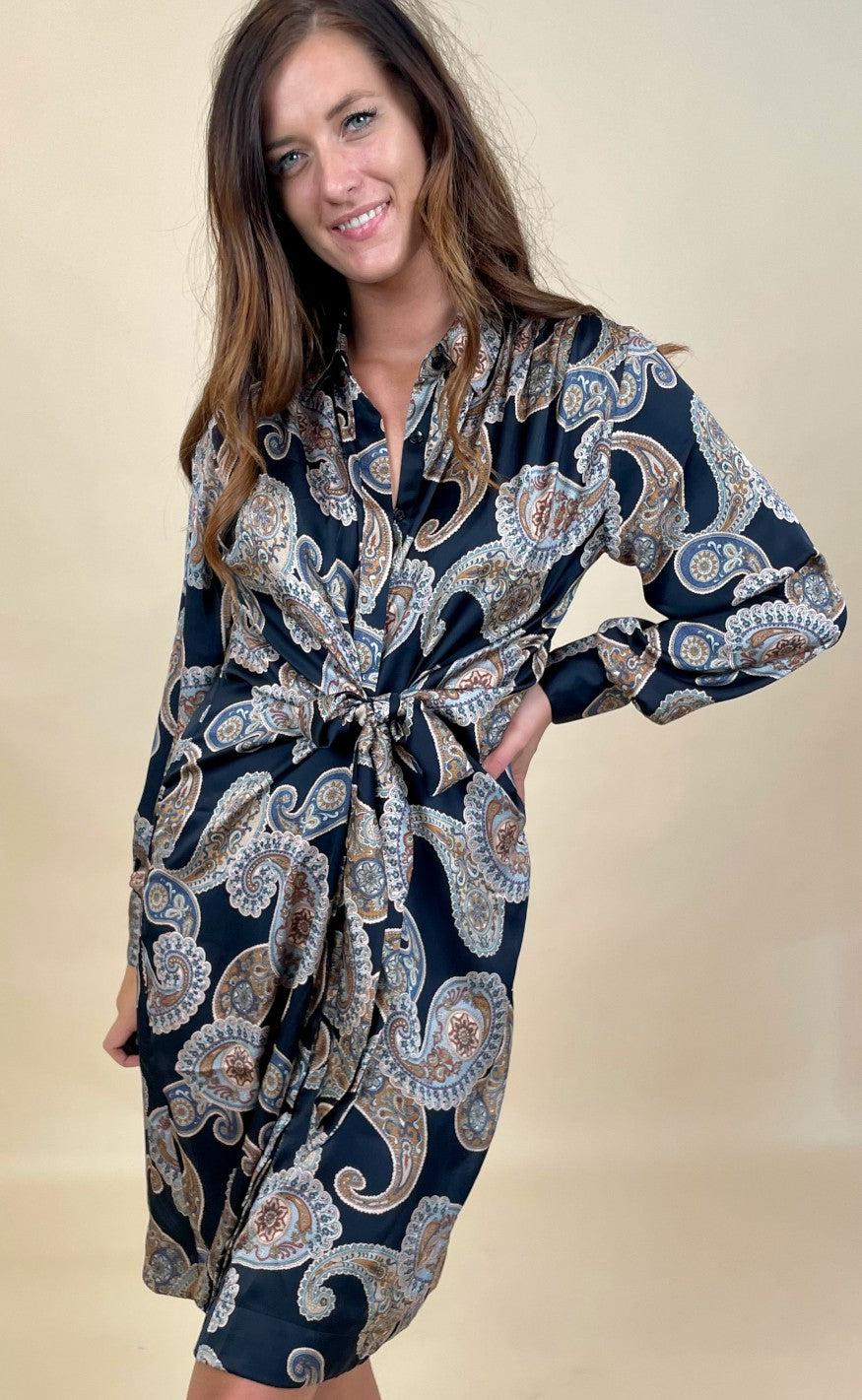 Karmamia Copenhagen Kjole - Mila - Blue Grand Paisley