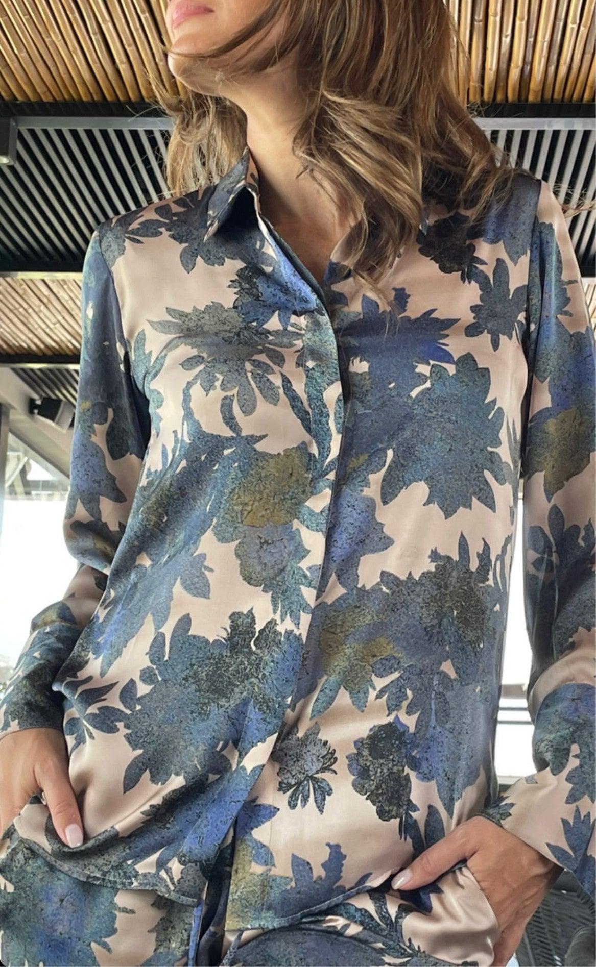 Karmamia Copenhagen Skjorte - Zoe - Indigo Flower