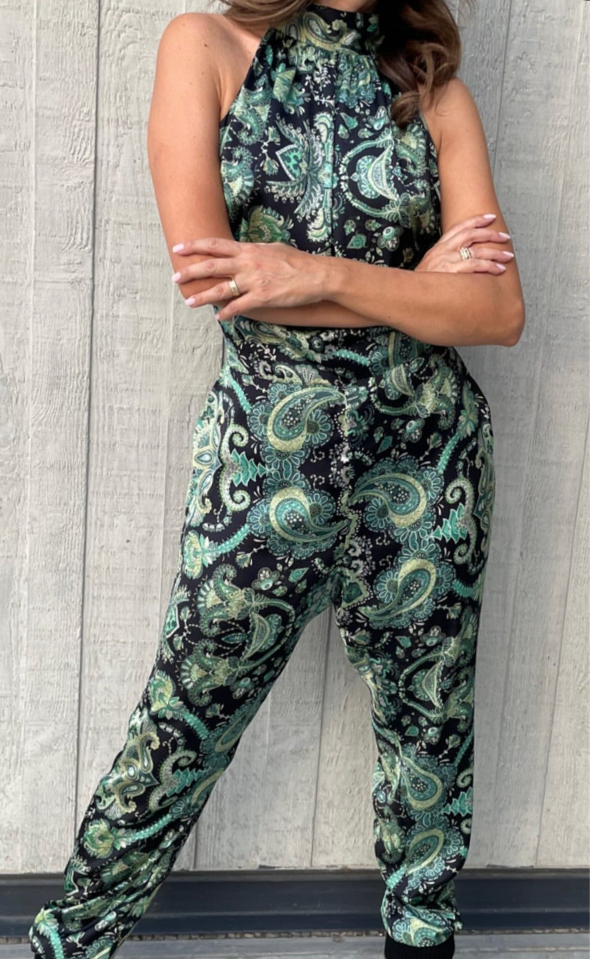 Karmamia Copenhagen Top - Eloise - Emerald Paisley