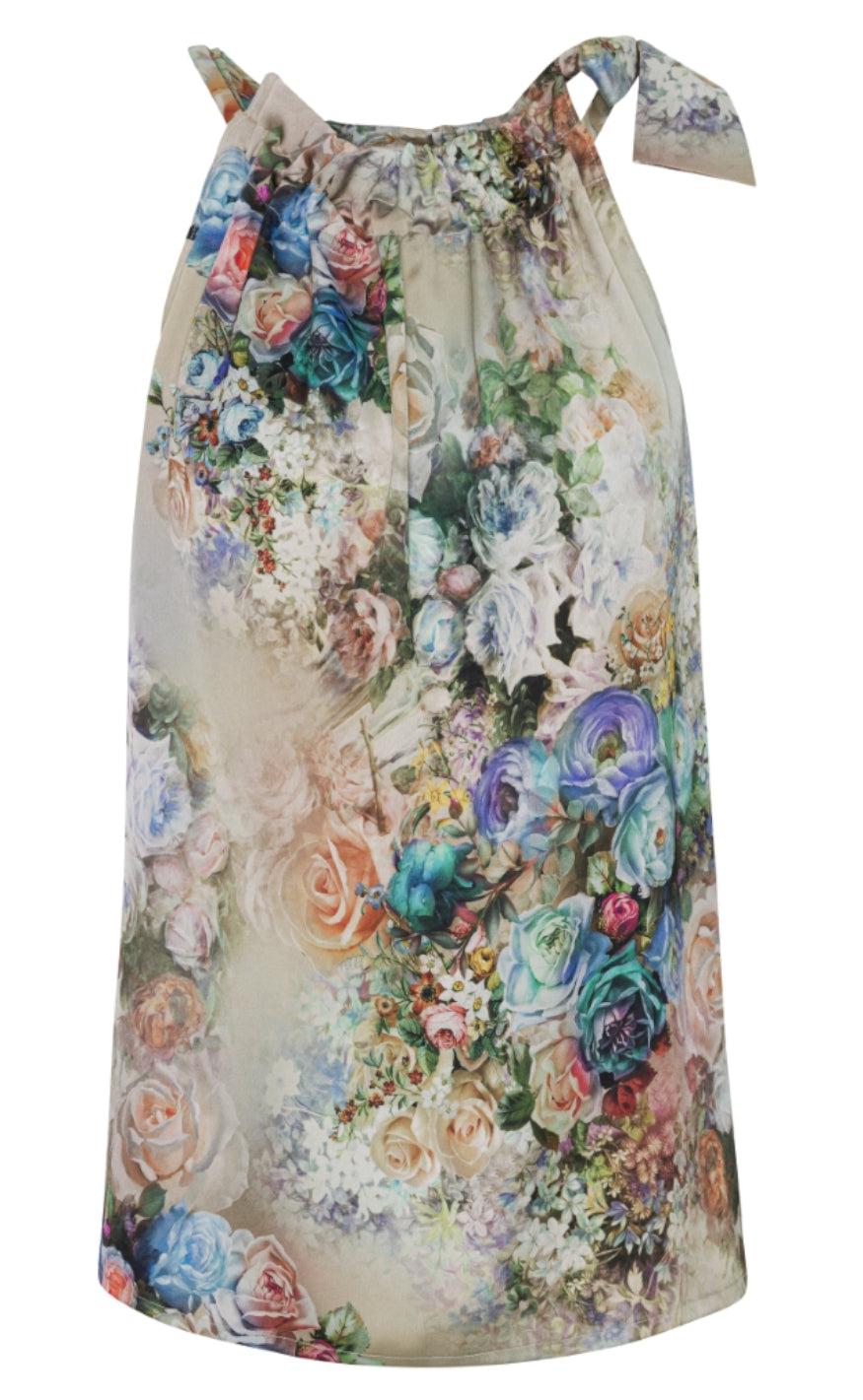 Karmamia Copenhagen Top - Ruffle Tie - Fleur Blue
