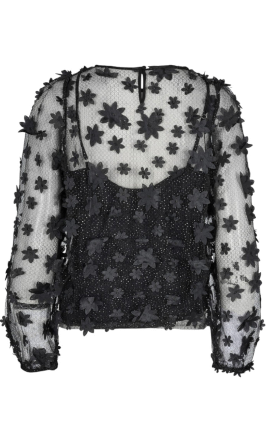 Liberte Bluse - Lamilla - Black Glitter Flower