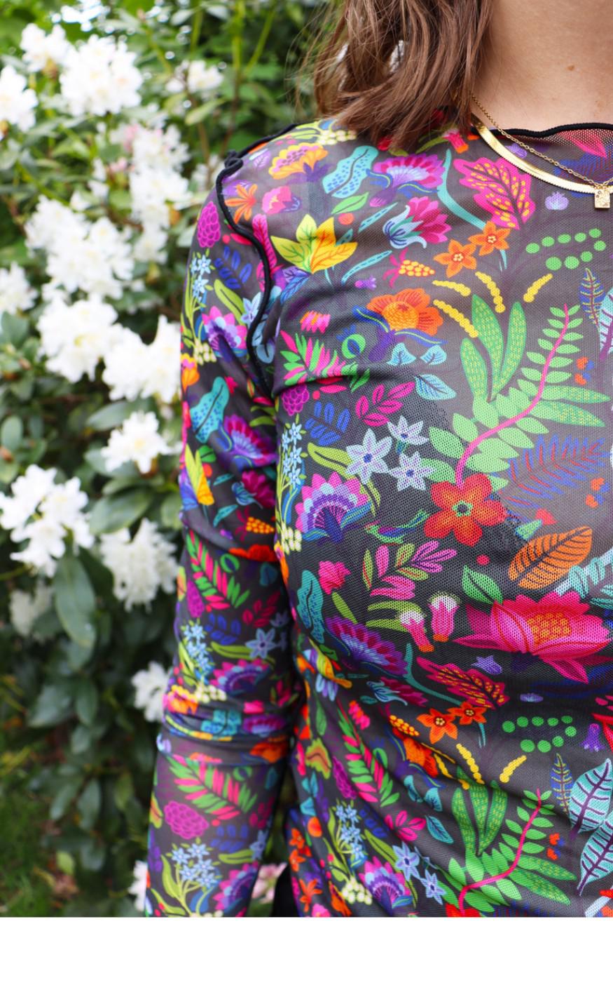 Liberte Bluse - Mesh - Colorful Forrest Black