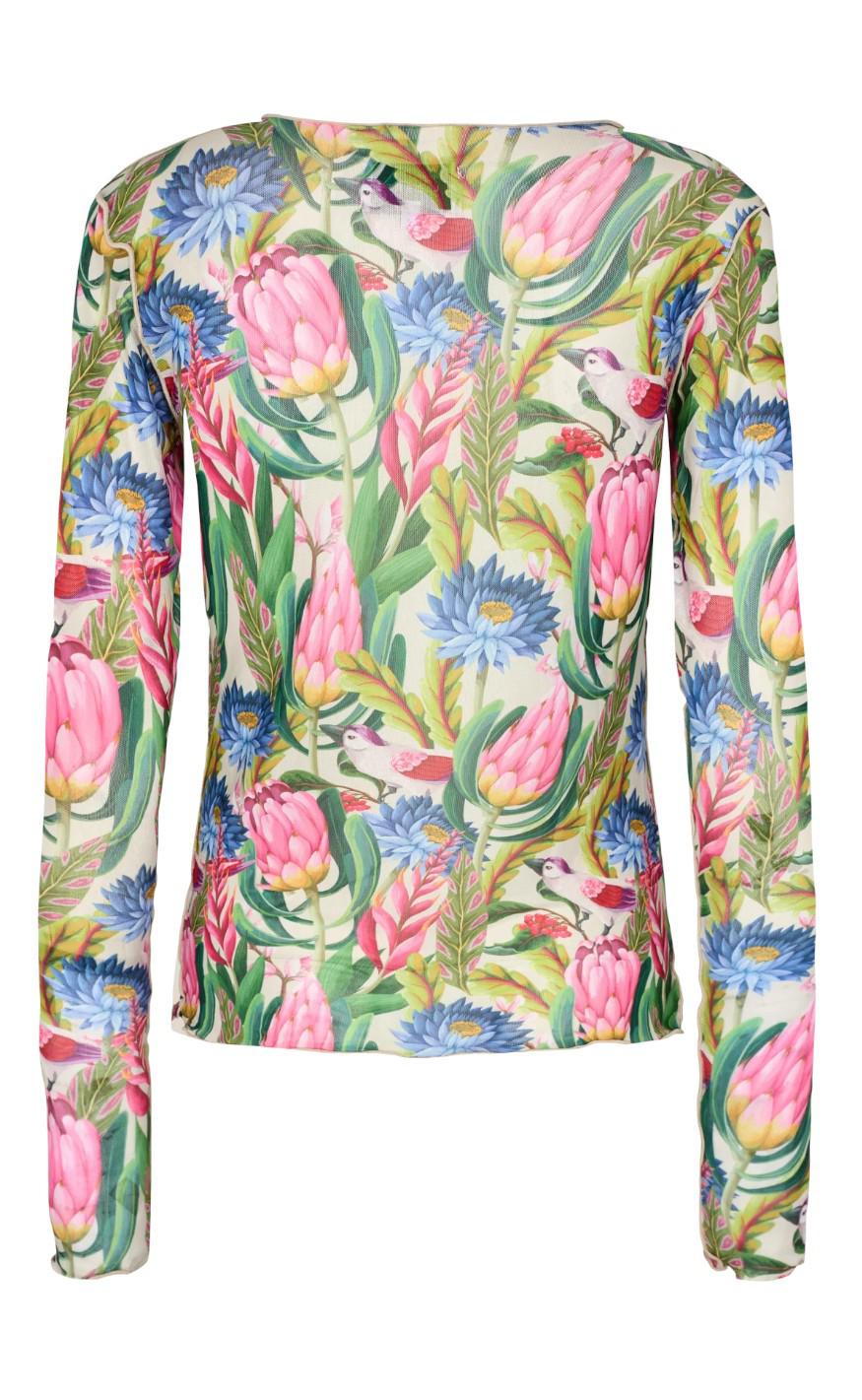 Liberte Bluse - Mesh - Flower Bird Sand