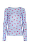 Liberte Bluse - Mesh - Lip Print Blue