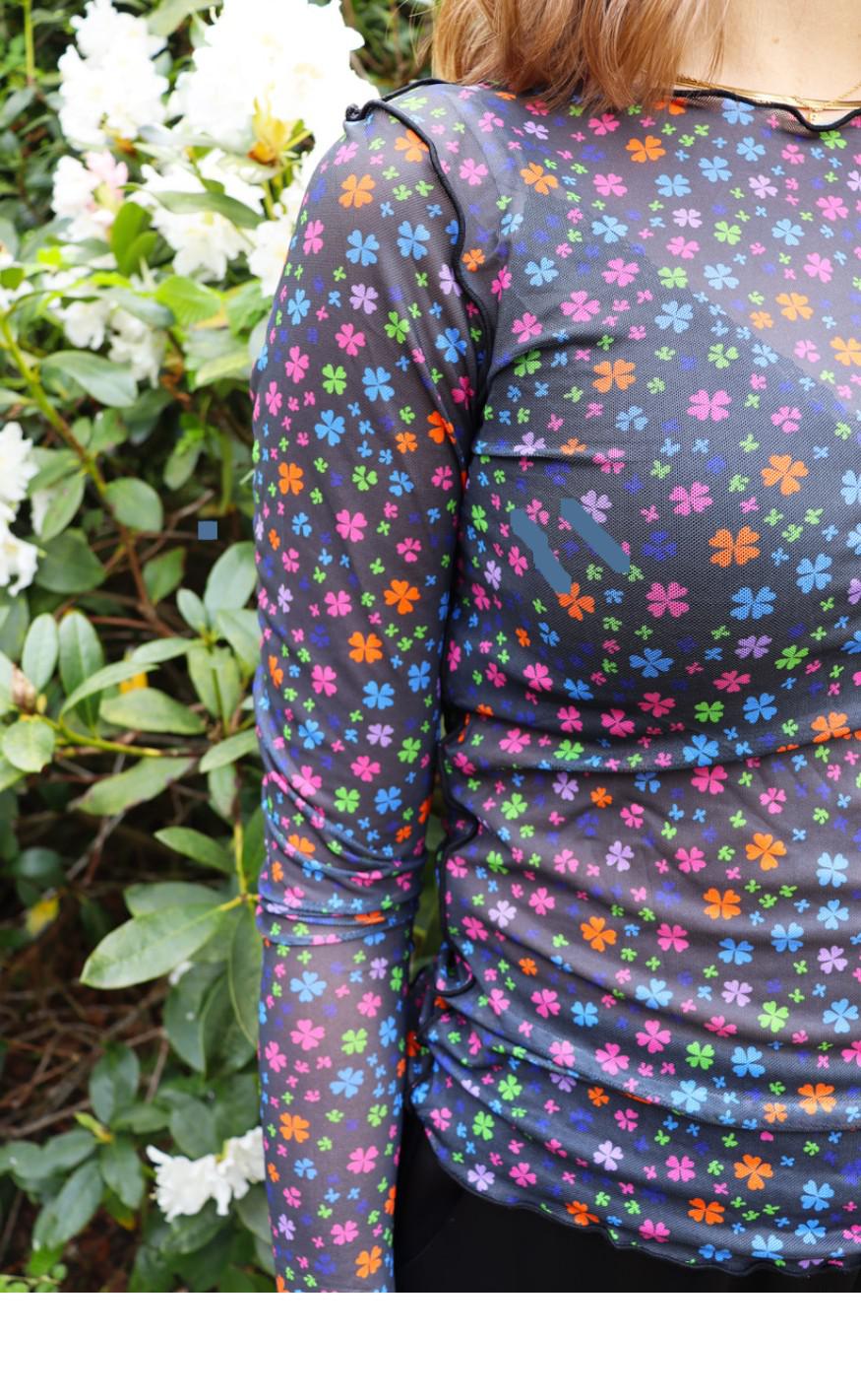Liberte Bluse - Mesh - Multicolor Clover