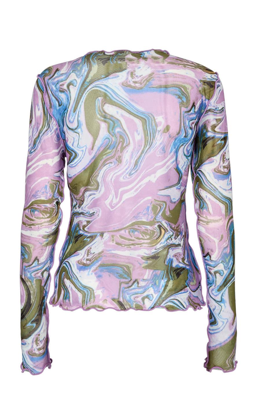 Liberte Bluse - Mesh - Purple Army Marble