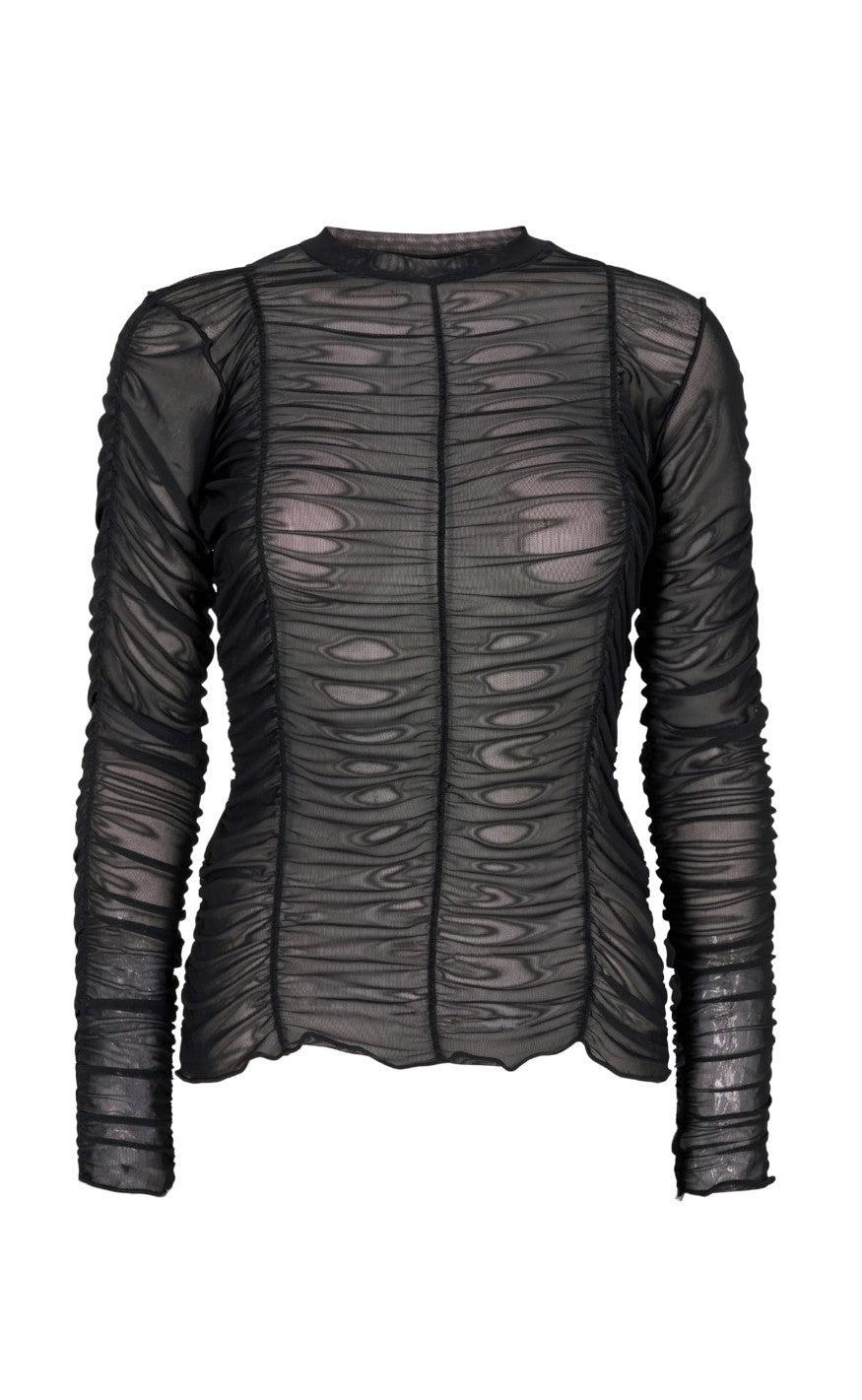 Liberte Bluse - Mesh Wrinkle - Black
