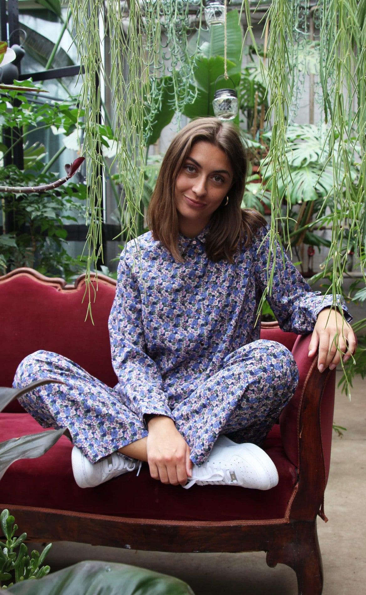 Liberte Bukser - Manda - Navy Flower