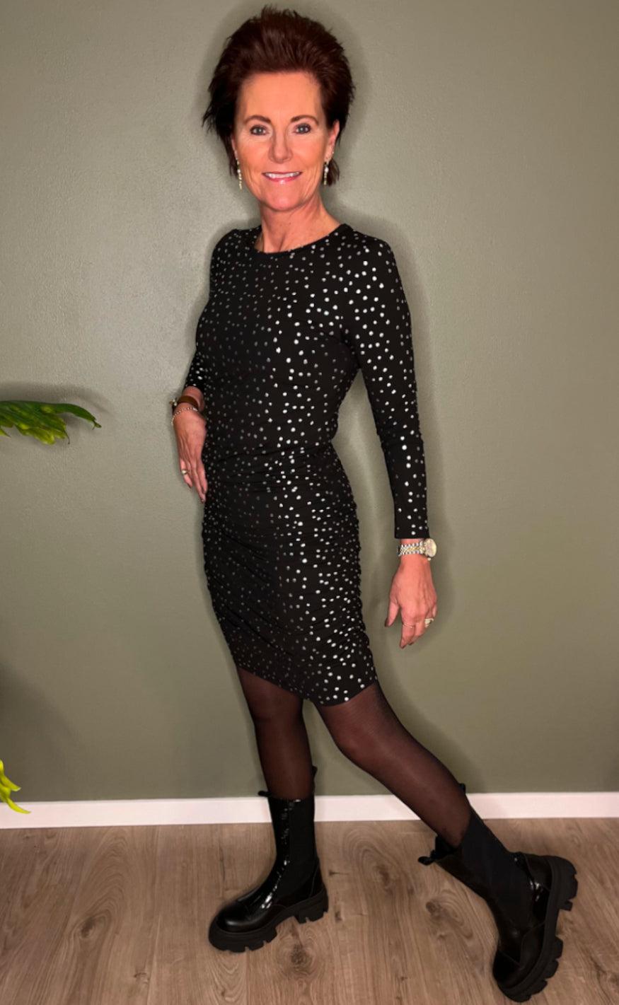 Liberte Kjole - Alma - Black Silver Dot