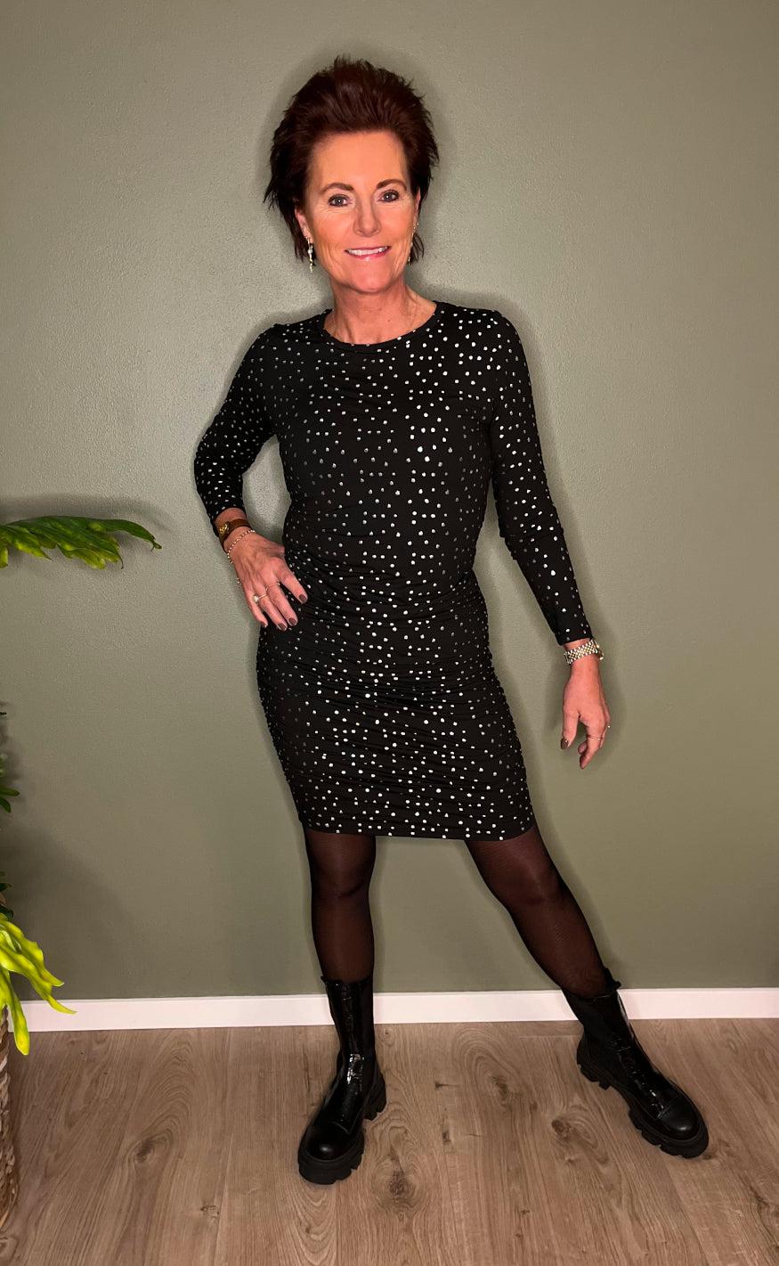 Liberte Kjole - Alma - Black Silver Dot