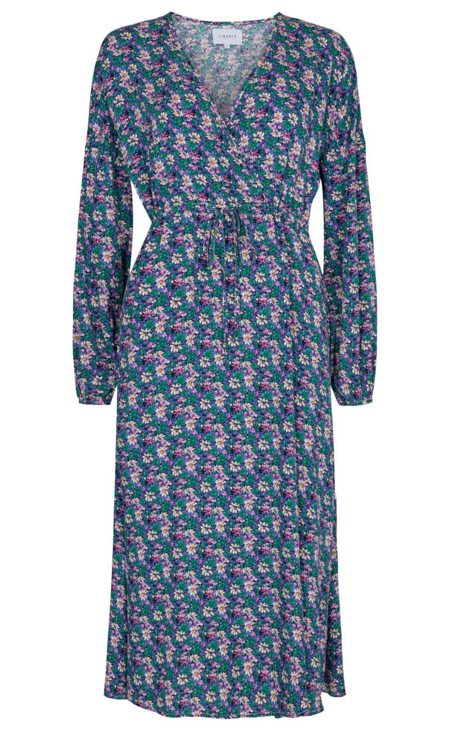Liberte Kjole - Berta - Green Flower
