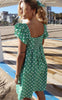 Liberte Kjole - Gina - Green Flower