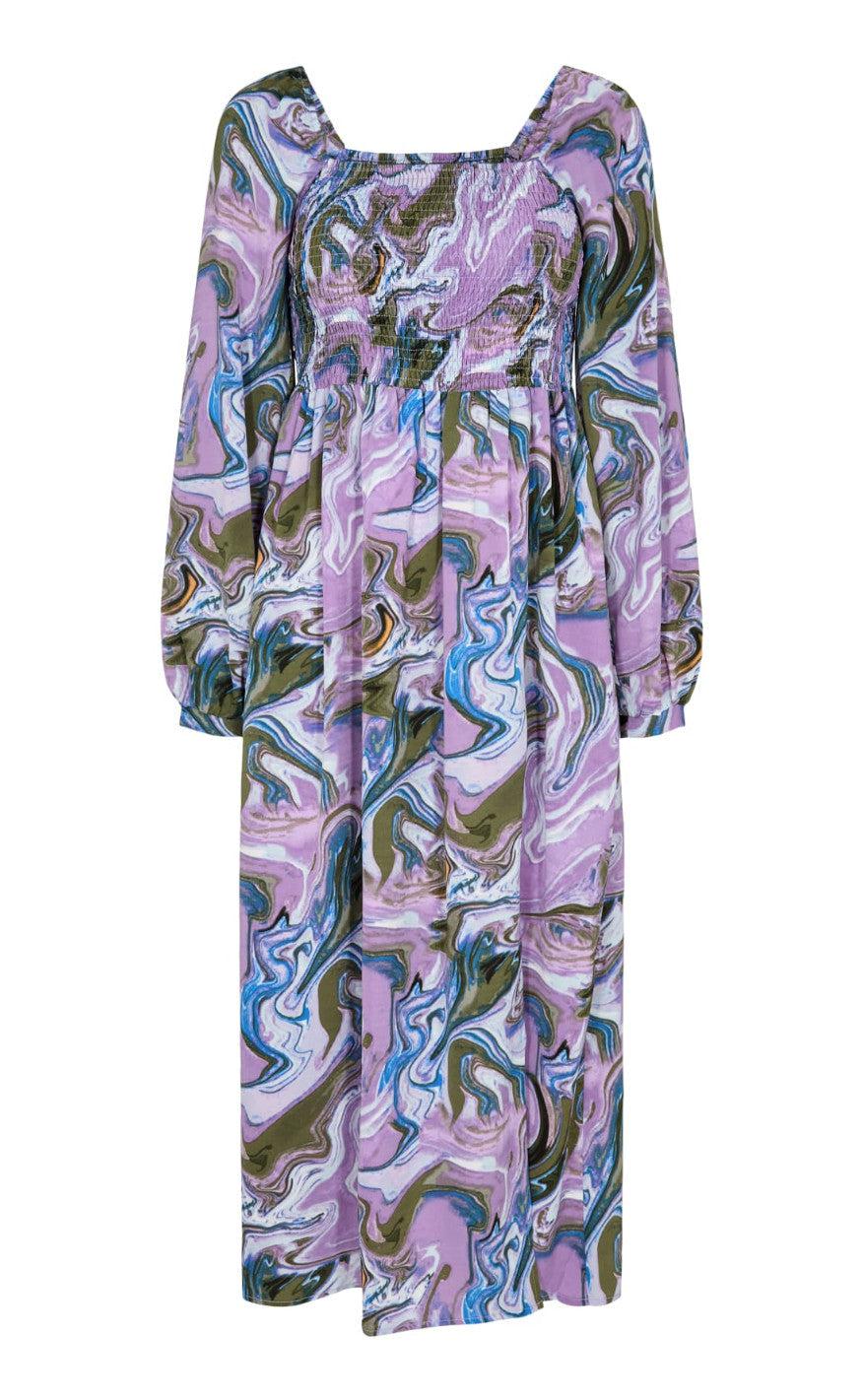 Liberte Kjole - Gro - Army Lavender Marble