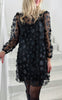 Liberte Kjole - Lamilla - Black Glitter Flower