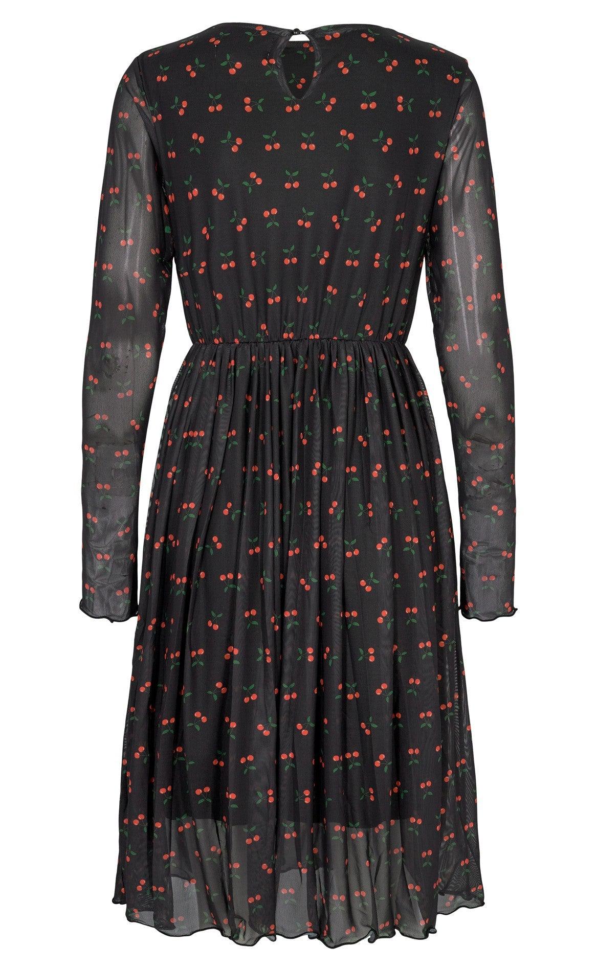 Liberte Kjole - Mesh Frill - Black Cherry
