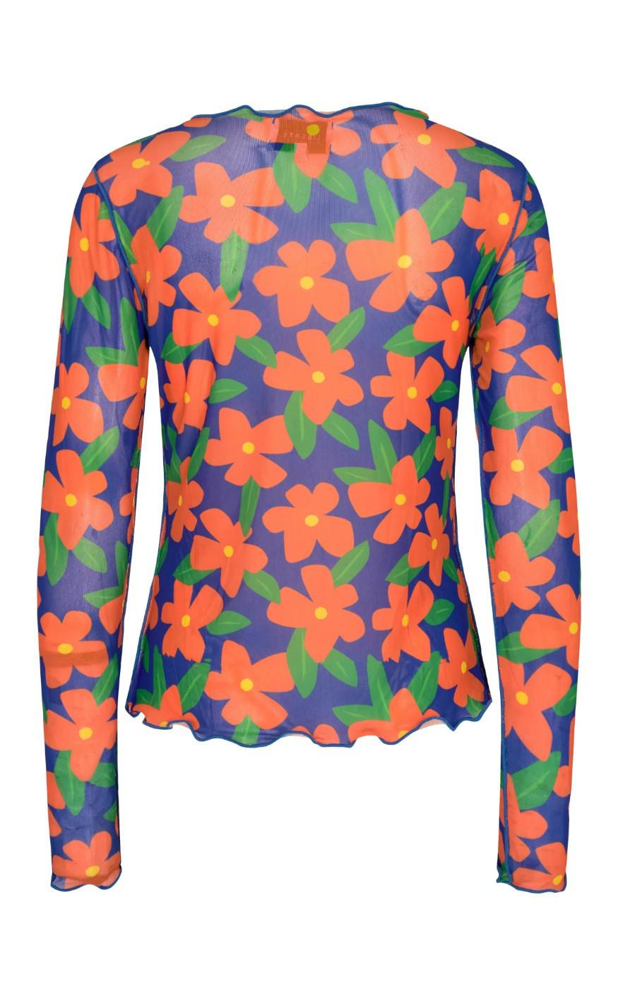 Liberte Top - Mesh - Orange Big Flower