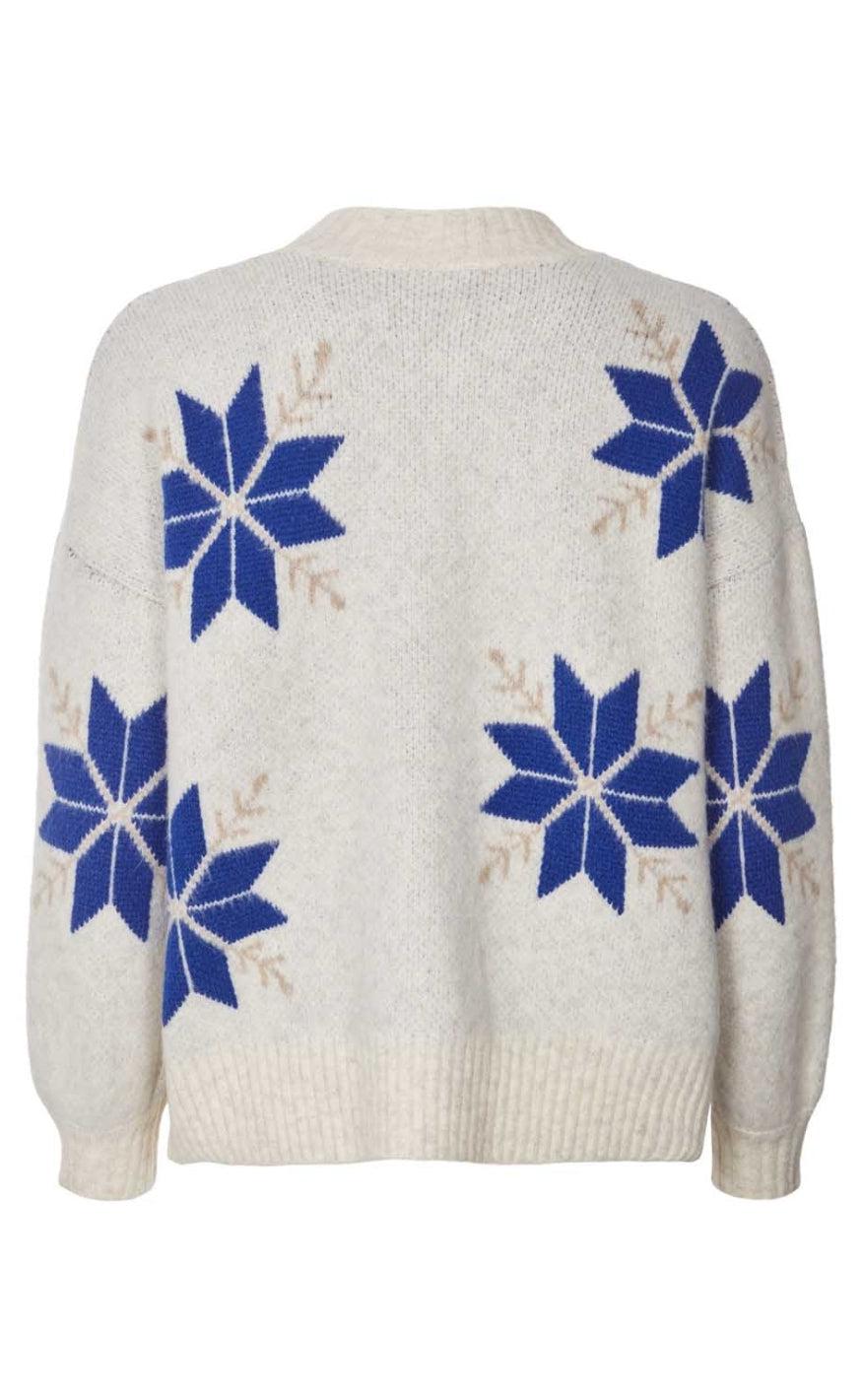 Lollys Laundry Cardigan - Paisley - Neon Blue
