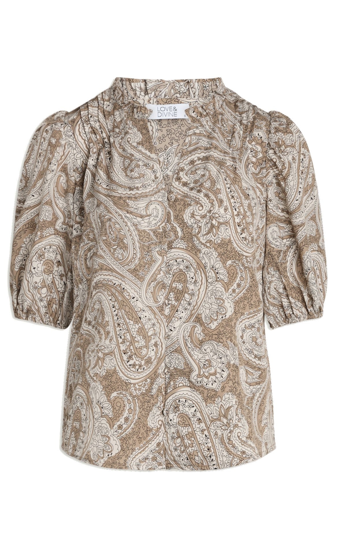Love & Divine Bluse - Love628-2 - Sand/Paisley