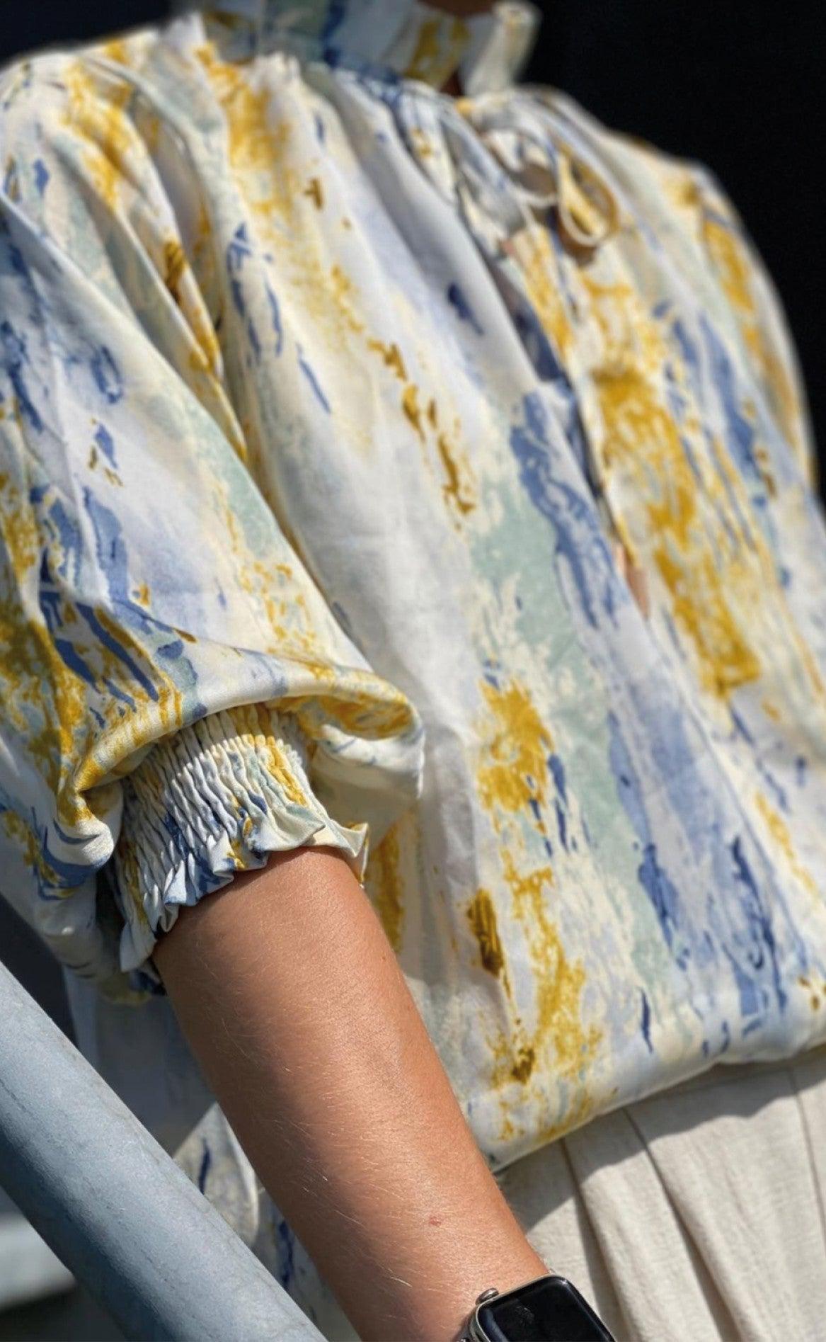 Love & Divine Bluse - Love639-8 - Graphic/Blue