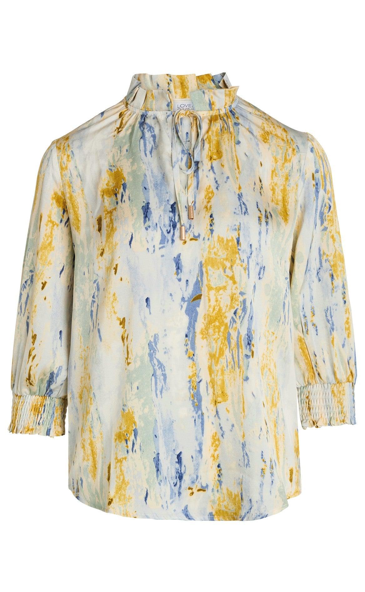 Love & Divine Bluse - Love639-8 - Graphic/Blue