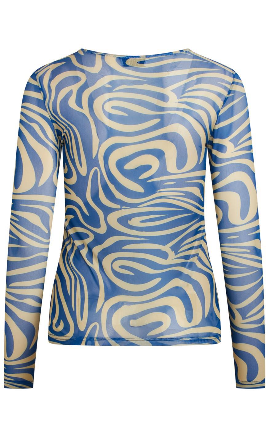 Love & Divine Bluse - Love660-1 - Bright Blue Graphic